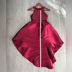 Girls’ hi-low dress in deep red. EUC.